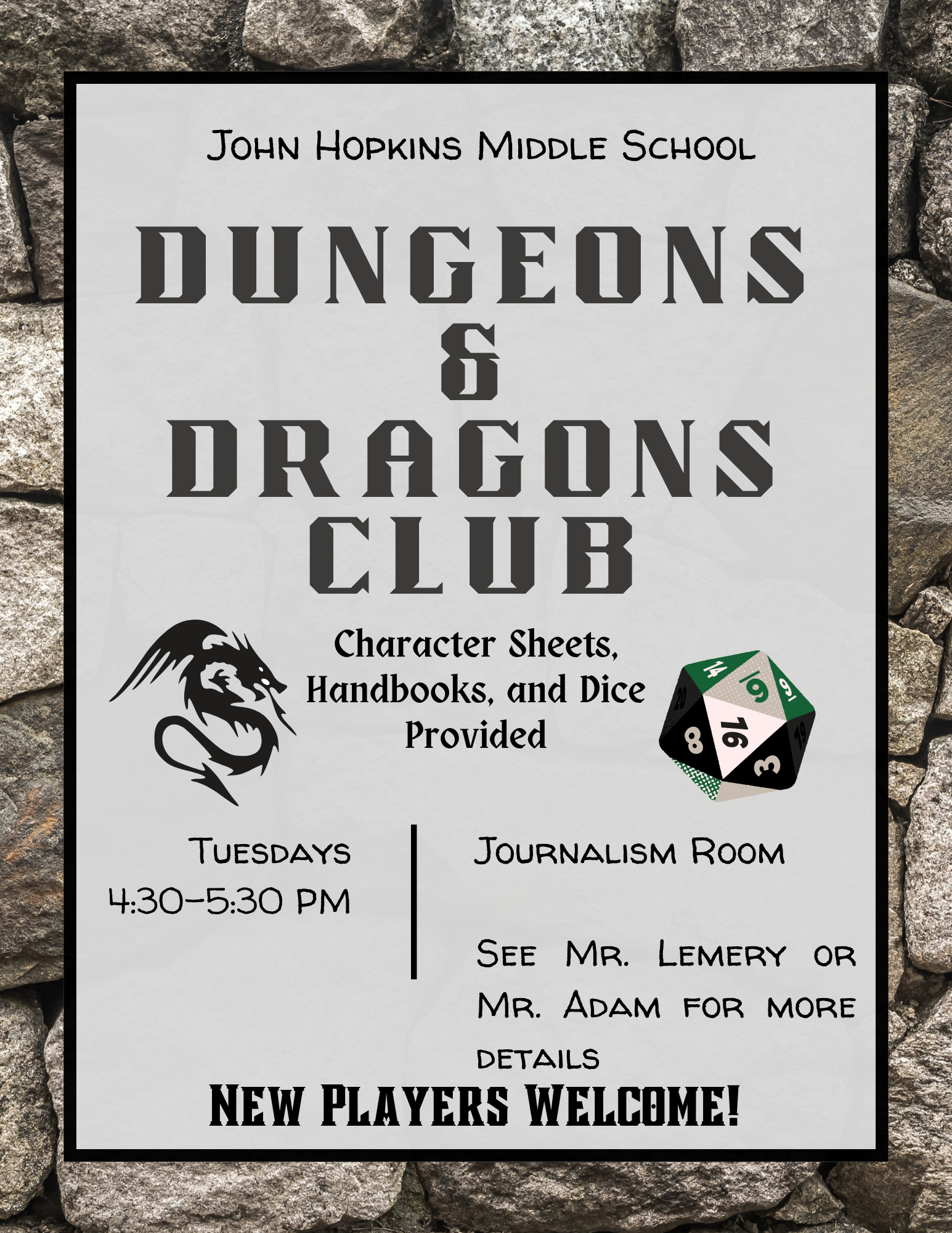 Dungeons and Dragons Flyer